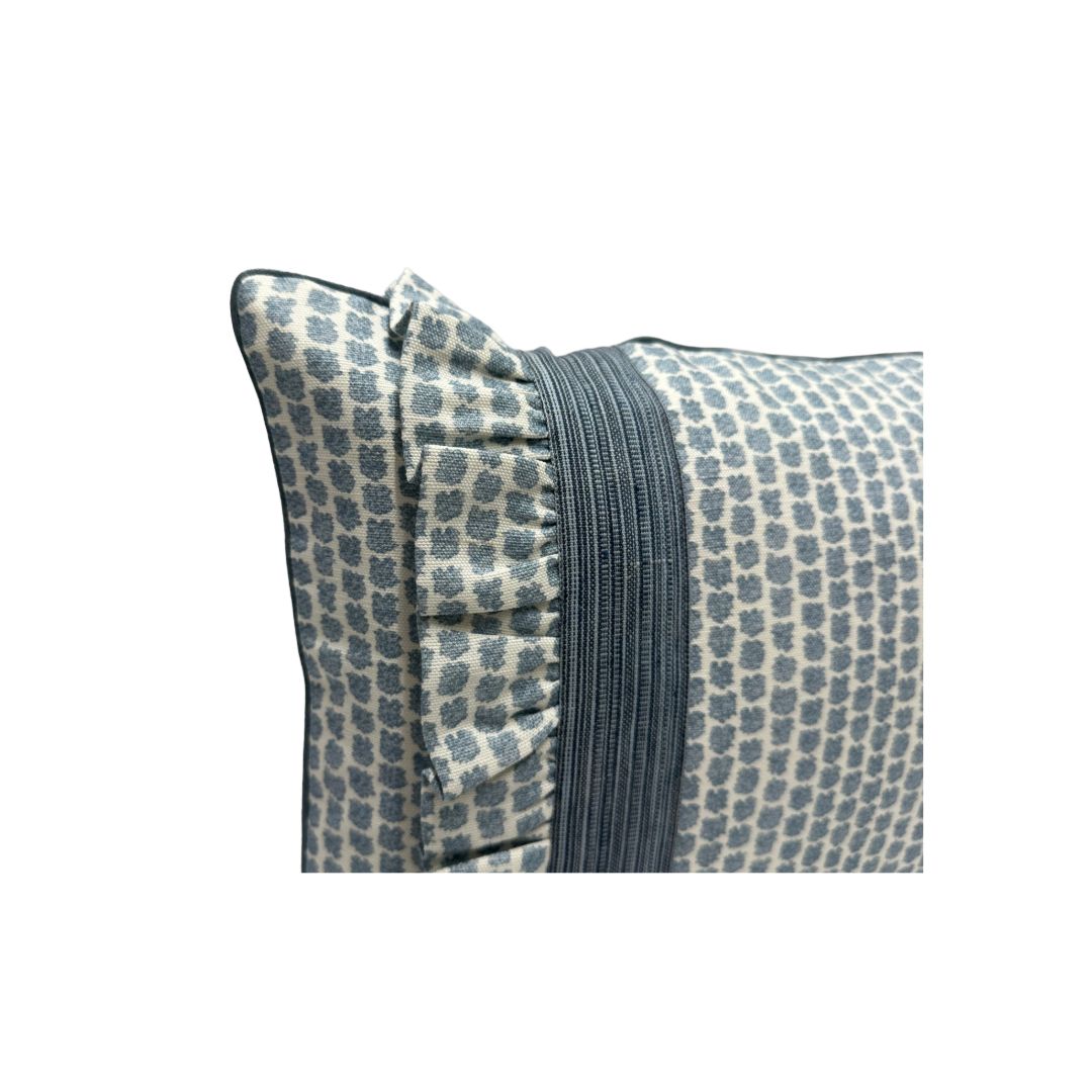 Lee Jofa - Kaya II in Sky with Tape Trim and Ruffle Tape
