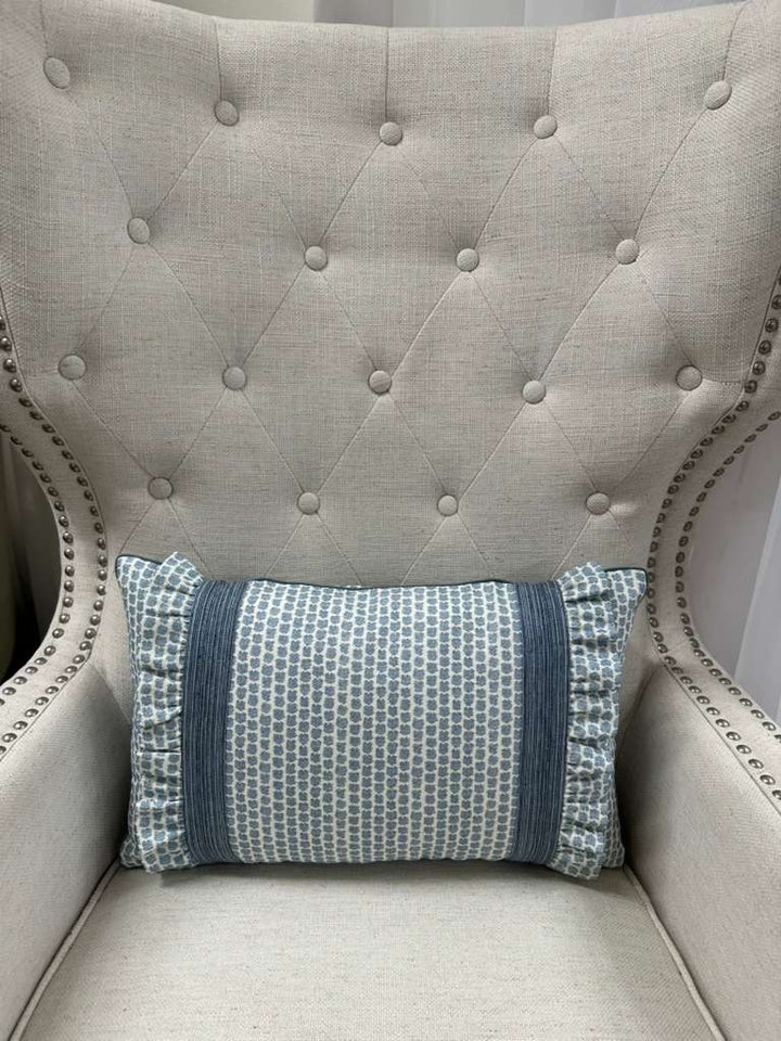 Lee Jofa - Kaya II in Sky with Tape Trim and Ruffle Tape