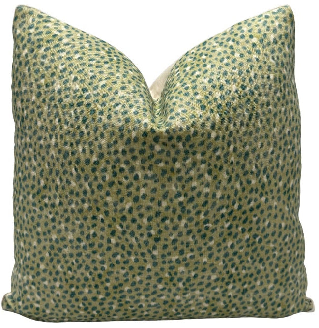 Fret Fabrics - Cheetah in Teal on Celadon