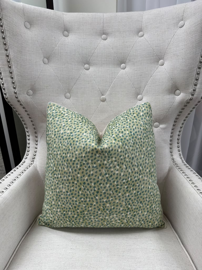 Fret Fabrics - Cheetah in Teal on Celadon