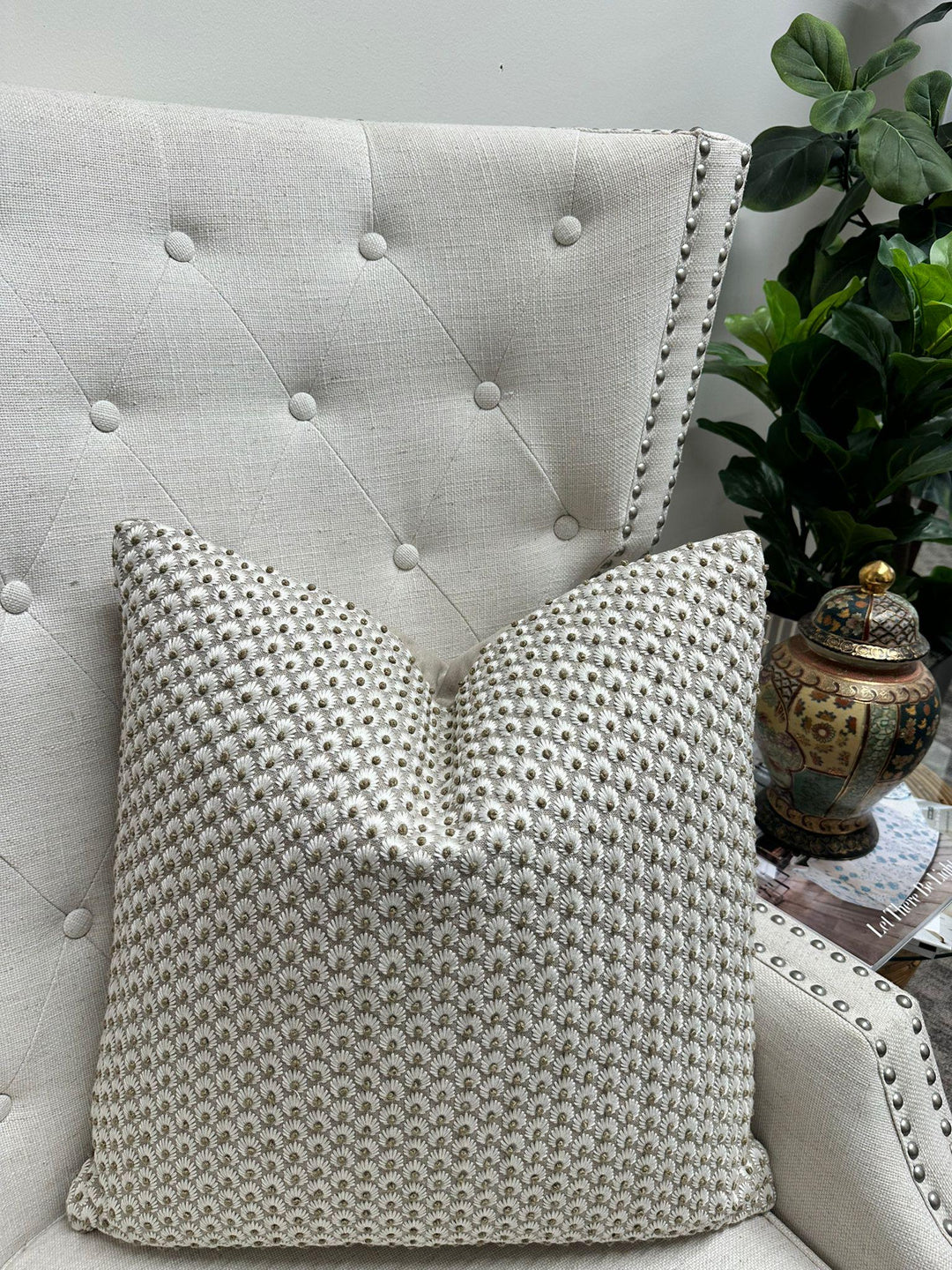 Scalamandre - Fleur Embroidery in Flax