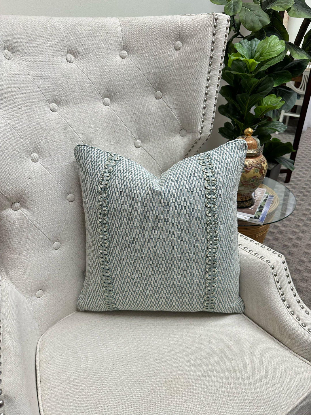 Zig Zag Small Scale with Tape in Aqua