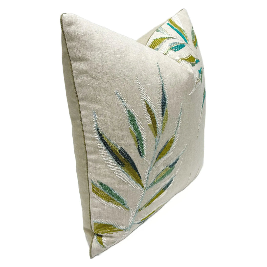 Palms Embroidery in Greens