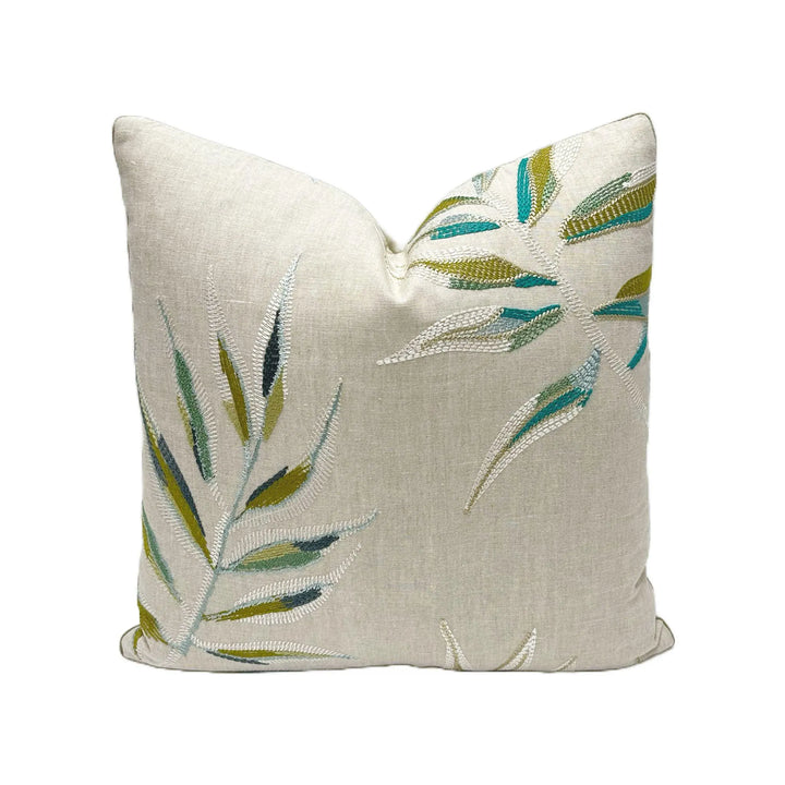 Palms Embroidery in Greens