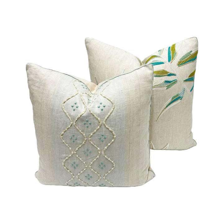 Palms Embroidery in Greens