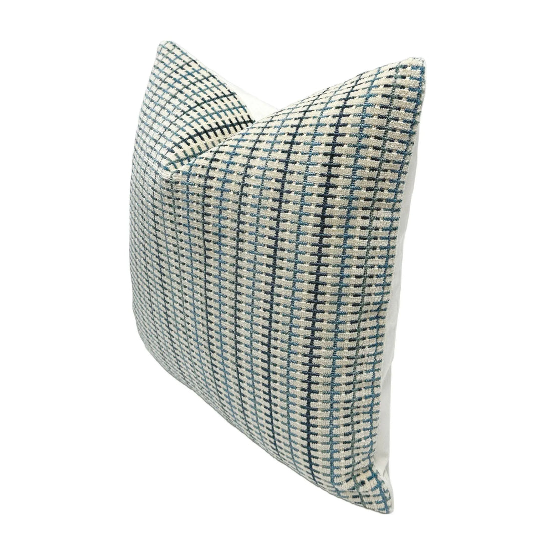 Striped Grid in Blue/Beige
