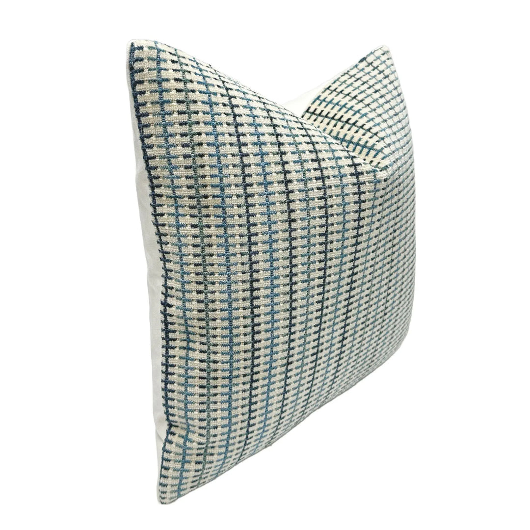 Striped Grid in Blue/Beige