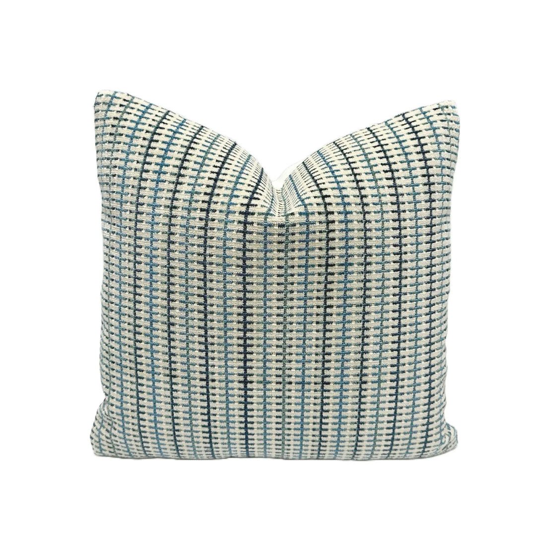 Striped Grid in Blue/Beige