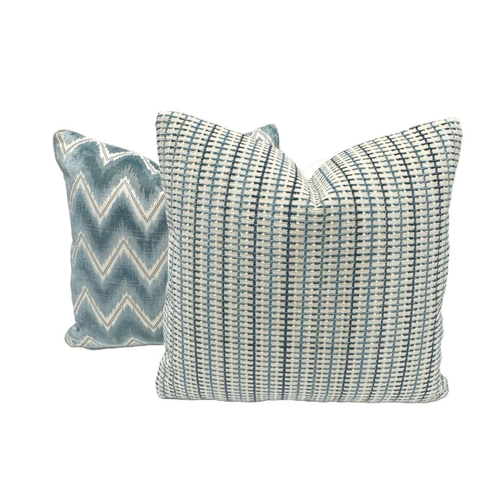 Striped Grid in Blue/Beige