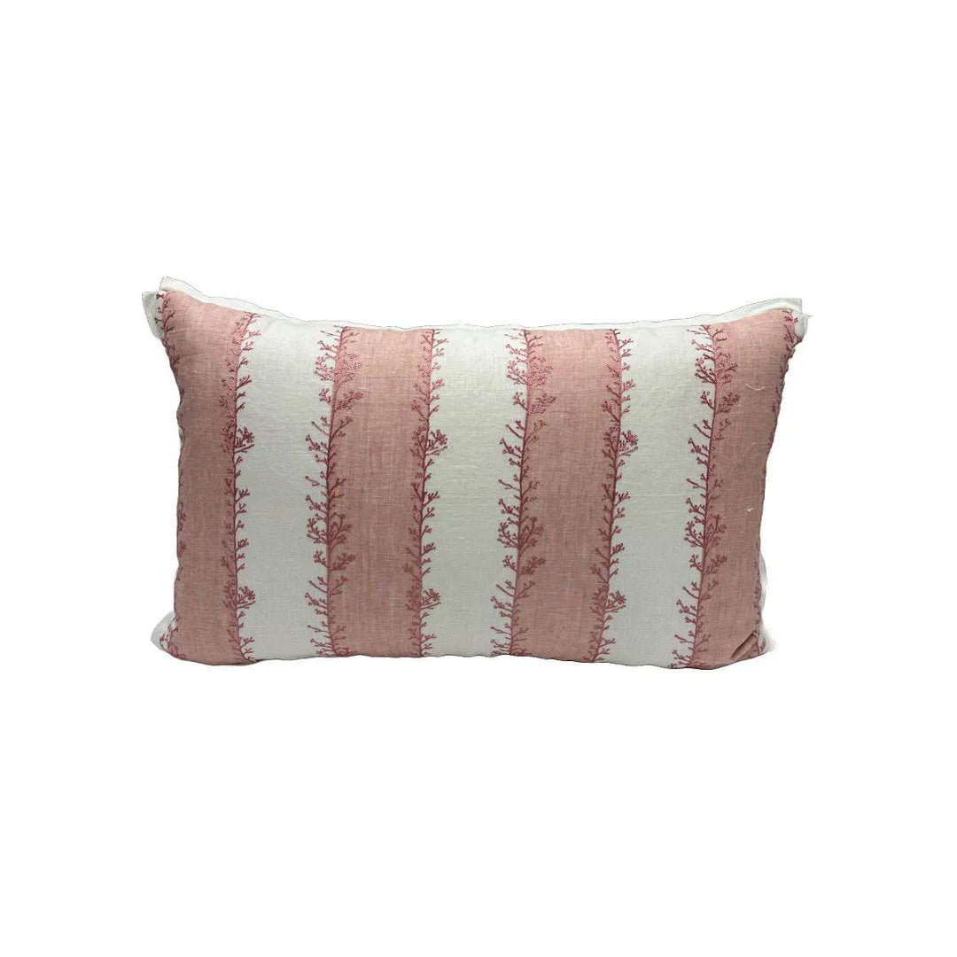 Thistle Stripe Embroidery in Blush Pink