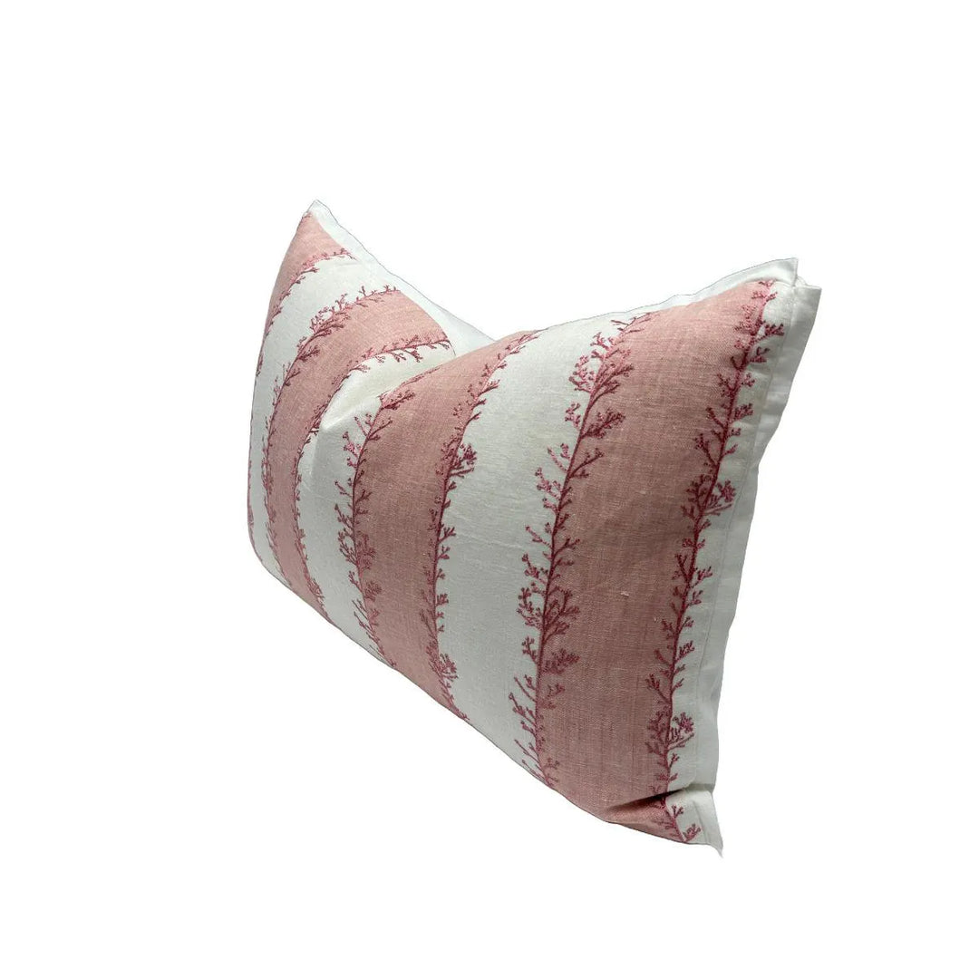 Thistle Stripe Embroidery in Blush Pink