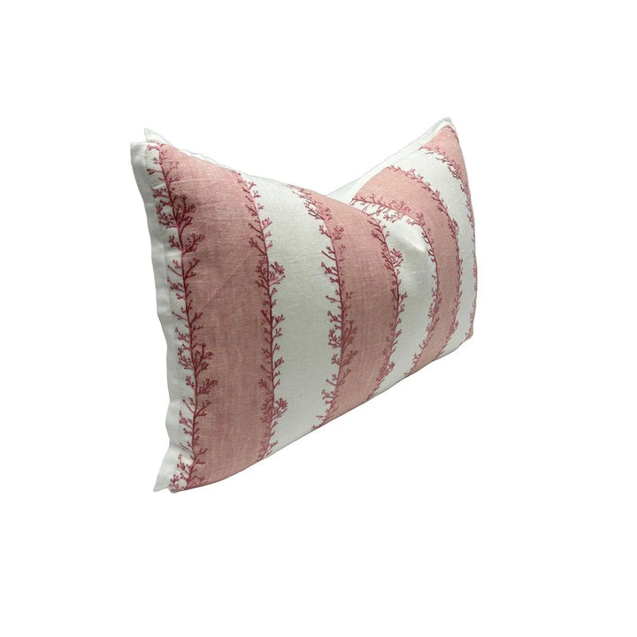Thistle Stripe Embroidery in Blush Pink