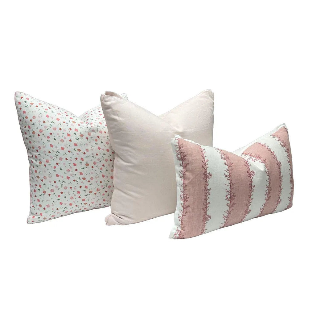 Thistle Stripe Embroidery in Blush Pink
