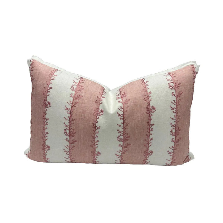 Thistle Stripe Embroidery in Blush Pink