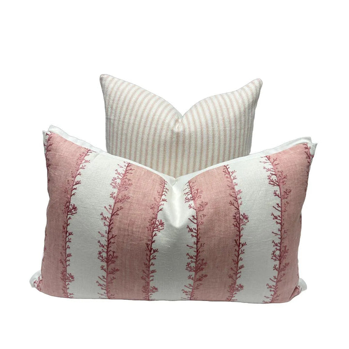 Thistle Stripe Embroidery in Blush Pink
