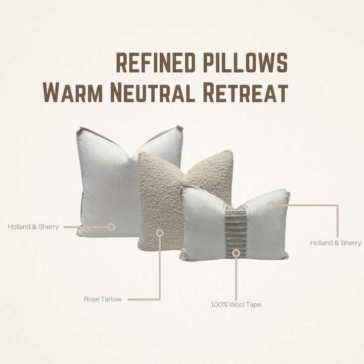 Warm Neutral Retreat – Set of 3 Designer Pillow Covers
