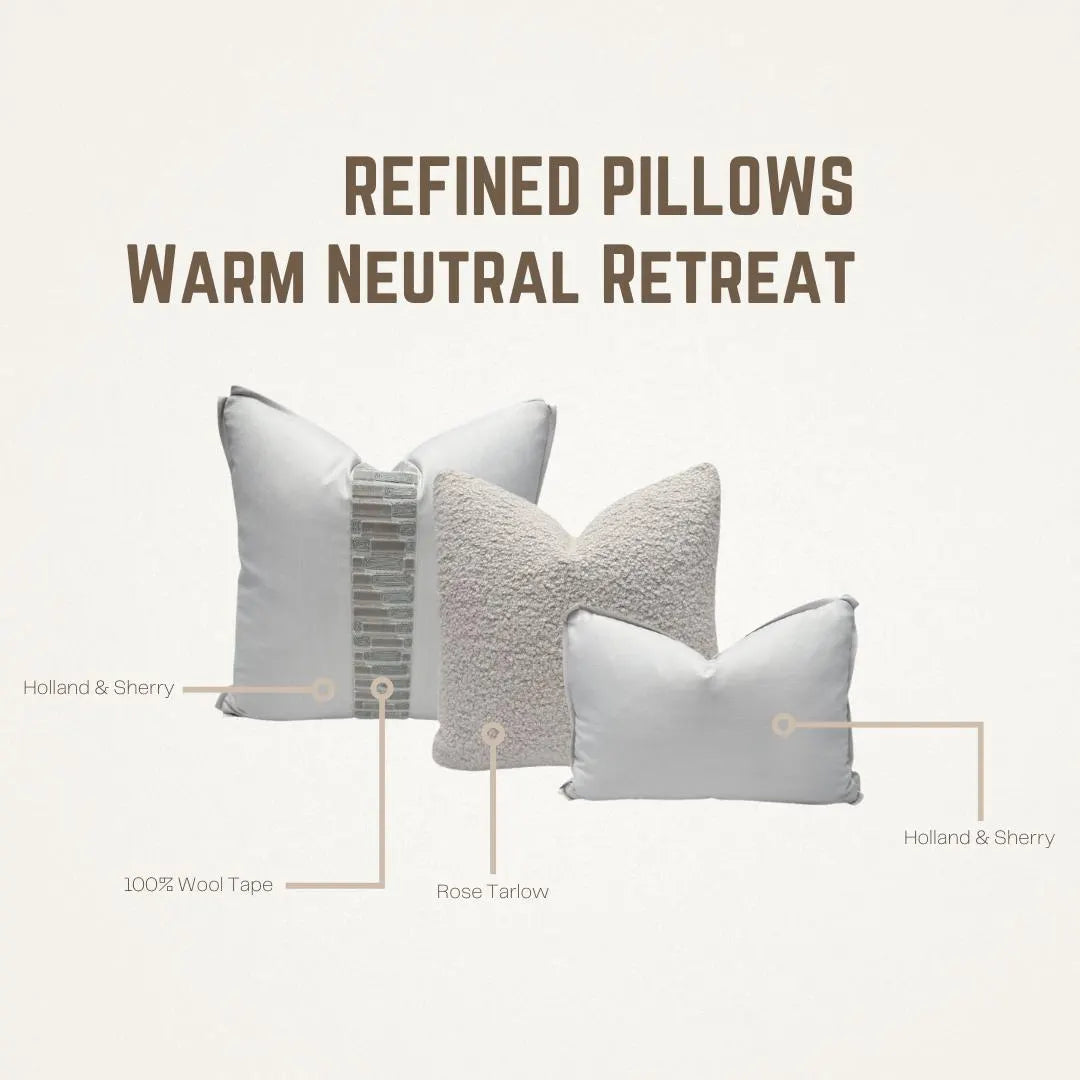 Warm Neutral Retreat – Set of 3 Designer Pillow Covers