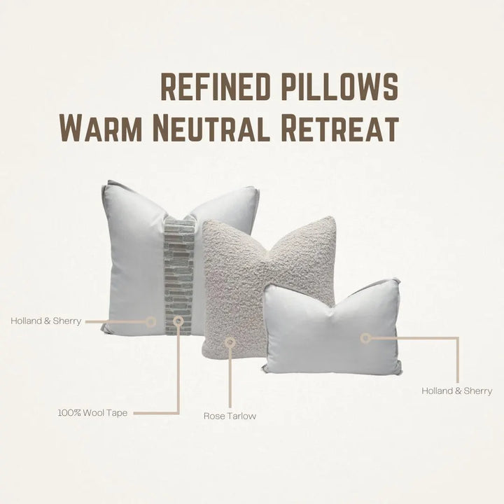 Warm Neutral Retreat – Set of 3 Designer Pillow Covers