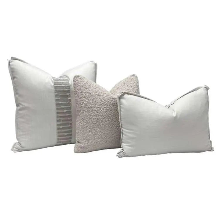 Warm Neutral Retreat – Set of 3 Designer Pillow Covers