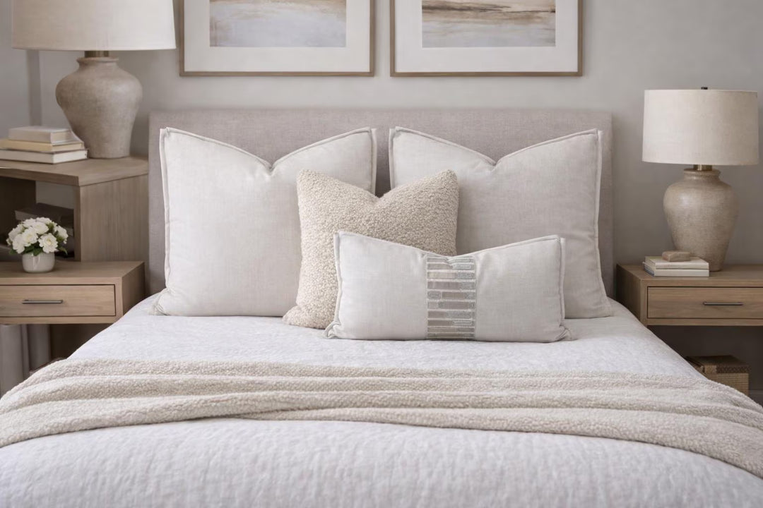 Warm Neutral Retreat – Set of 3 Designer Pillow Covers
