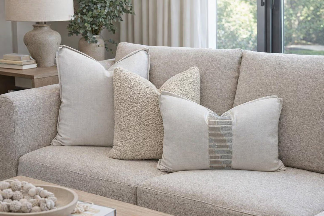 Warm Neutral Retreat – Set of 3 Designer Pillow Covers