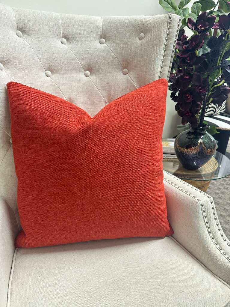 Heavyweight Plain Linen in Burt Orange
