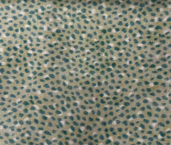 Fret Fabrics - Cheetah in Teal on Celadon