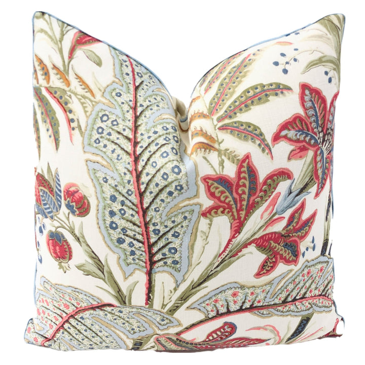 Colefax & Fowler - Paisley Leaf in Tomato/Aqua